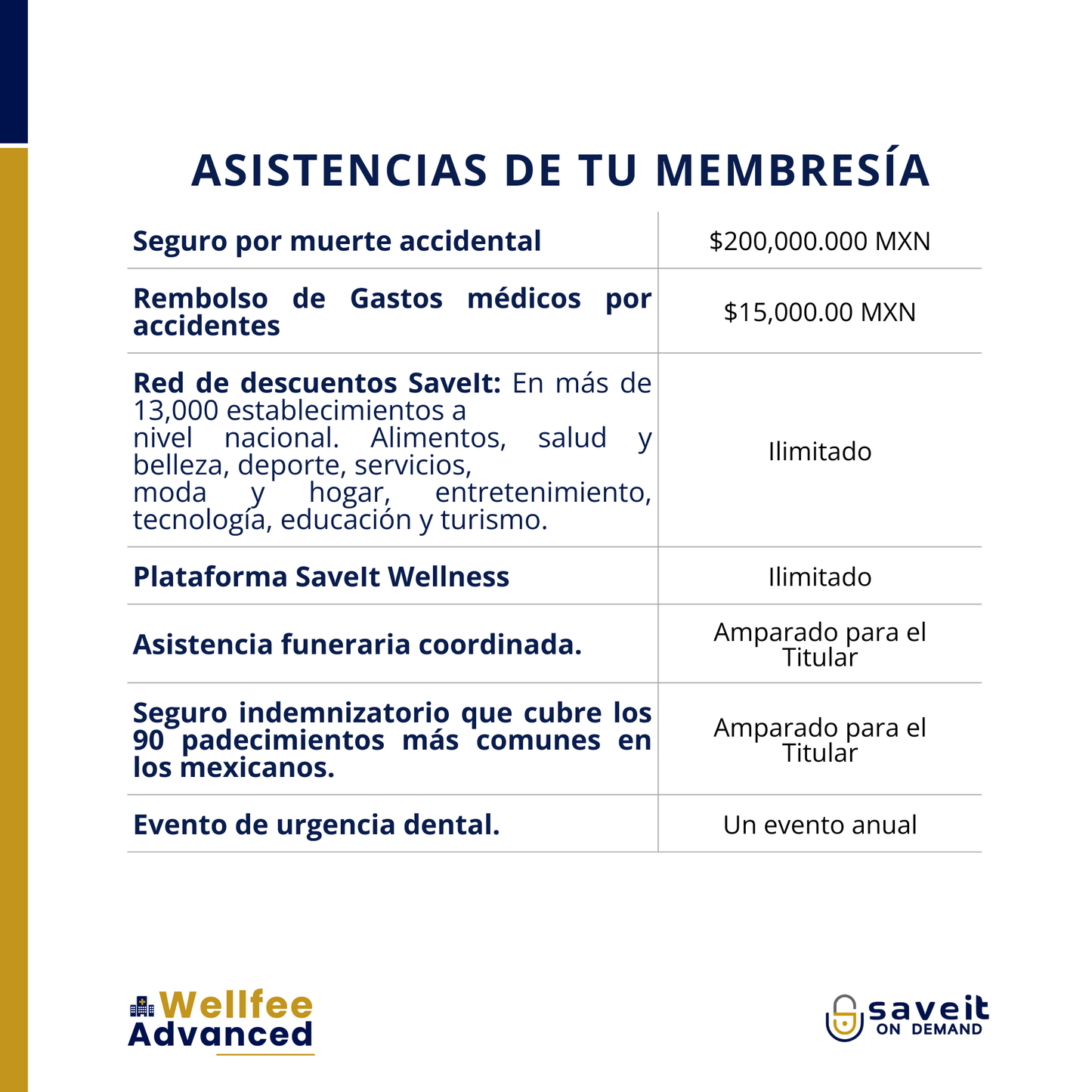 Membresía Wellfee Advance – Protección completa
